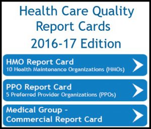 California HMO, PPO and Medical Group quality report card ratings for 2016 from the Office of the Patient Advocate